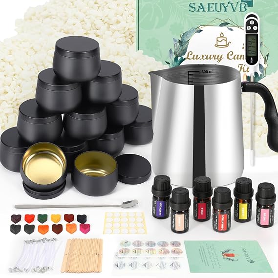 SAEUYVB Candle Making Kit,DIY Starter Soy Candle Making Kit for Adults
