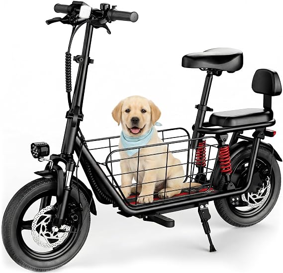 14"/16" Adults Electric Scooter with Seat & Basket, 25/40 Mile Range