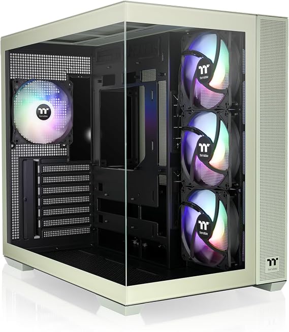 Thermaltake View 380 TG ARGB Matcha Green 120mm ARGB Fan 4-Pack Pillar-less Middle Tower ATX PC Case CA-1Z2-00MEWN-00 CS9128