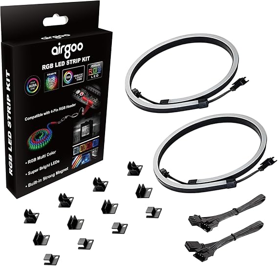 airgoo NEON RGB LED Strip for PC for 12V 4-pin RGB Header