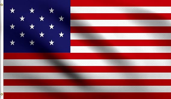 DMSE 15 Star Flag 3X5 Ft Foot Star Spangled Banner American USA America Red White and Blue Historical 100% Polyester 100D Flag (3' X 5' Ft Foot)