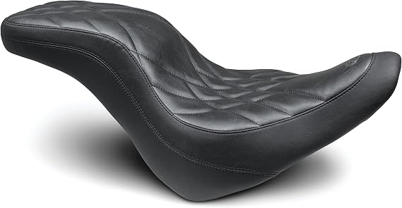 Mustang Motorcycle Seats 75726 DayTripper One-Piece Seat for Harley-Davidson Low Rider & Sport Glide 2018-21, Prism, Black