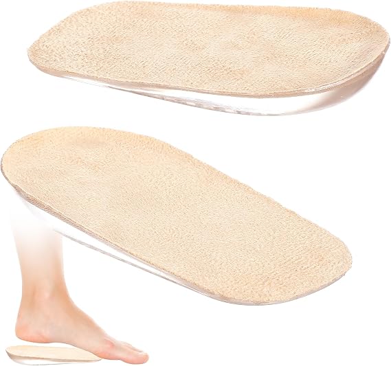 1/2 Inch Shoe Lift, Gel Heel Lift for Women & Men, Height Increase Insoles for Leg Length Discrepancy - Comfort Half Foot Heel Lifts for Relife Pain (Skin Tone)