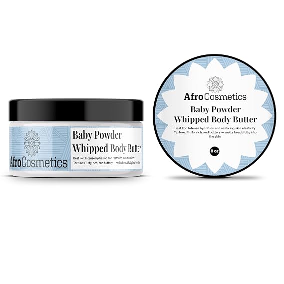 Baby Powder Whipped Body Butter, Non Greasy Formula 8 oz