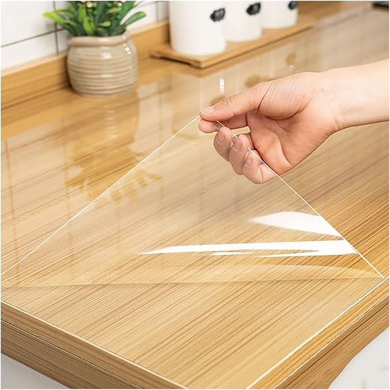JYHHCYS Self-Adhesive Removable Table Protective Film Transparent, 0.3mm Thick Anti-wear Oil Proof Clear Glossy Sticker Roll, Kitchen Dining Table/Countertop/Furniture (Size : 130x140cm/51x55in)