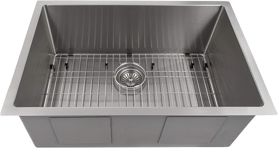 ZLINE 30 in. Meribel Undermount Single Bowl Stainless Steel Kitchen Sink with Bottom Grid (SRS-30)