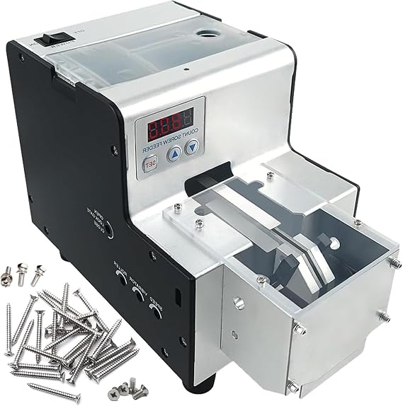 Electric Screw Arranging Machine, Automatic Counter with Hopper for 1.0-5.0mm Diameter Screws, Adjustable Speed Digital Counting Device for Warehouse Inventory