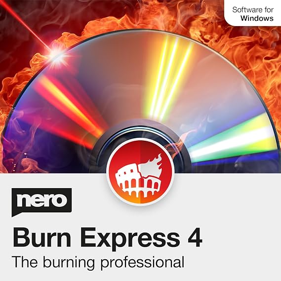 Nero Burn Express 4 | CD/DVD Burning Copying Software| Backup | Rip | 1 PC | Windows 10 / 8 / 8.1 / 7