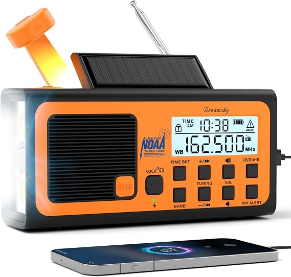DreamSky Emergency Radio NOAA Weather Alert with Hand Crank