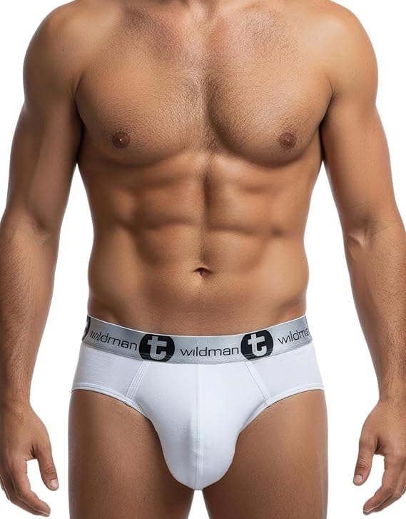 Wildmant Modal Big Boy Pouch Brief Silver White