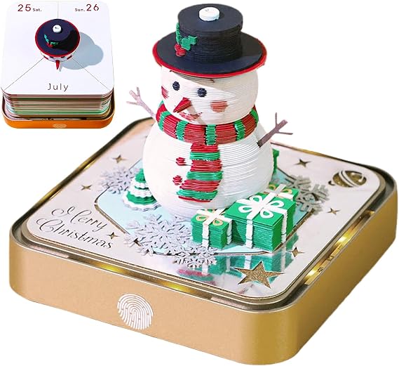 Timepiece Calendar 2026 Paper Carving Notepad Snowman Calendar 2026