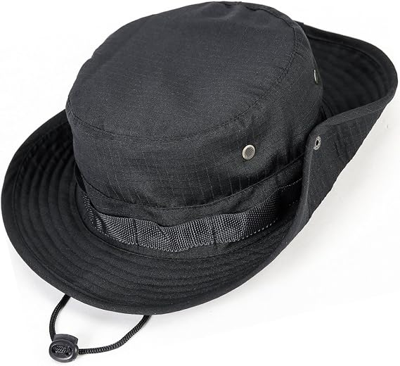 Unisex Military Boonie Hat- Premium Soft Cotton & Polyester Fabric, Sturdy Stitching Wide Brimmed Mens & Womens Boonie Hat- Top Camo Bucket Hat In Attractive Colors For Sports Fishing Beach