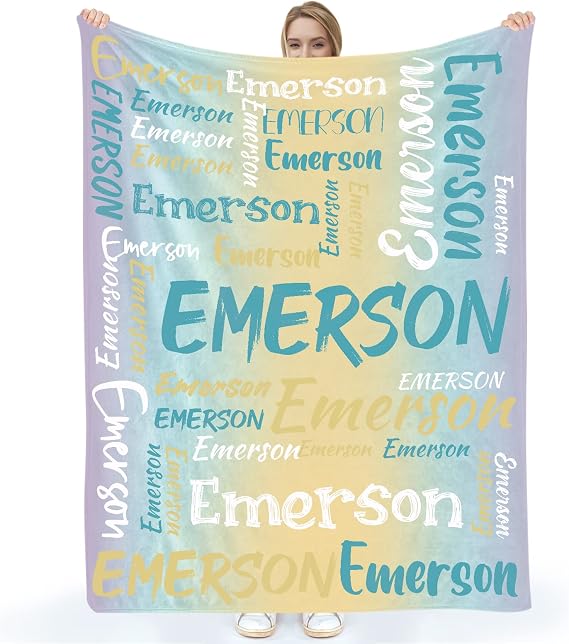 Personalized Blanket for Kids, Custom Name Blanket for Kids, Babies & Adults, Custom Baby Blanket, Unique Baby Gifts for Birthday Christmas Memorial Day