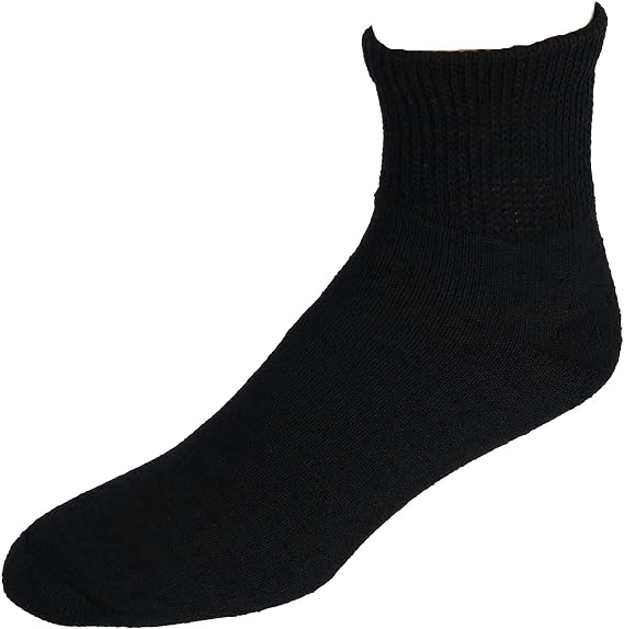 CTM Men's Loose Fit Diabetic Ankle Socks (3 Pair Pack)