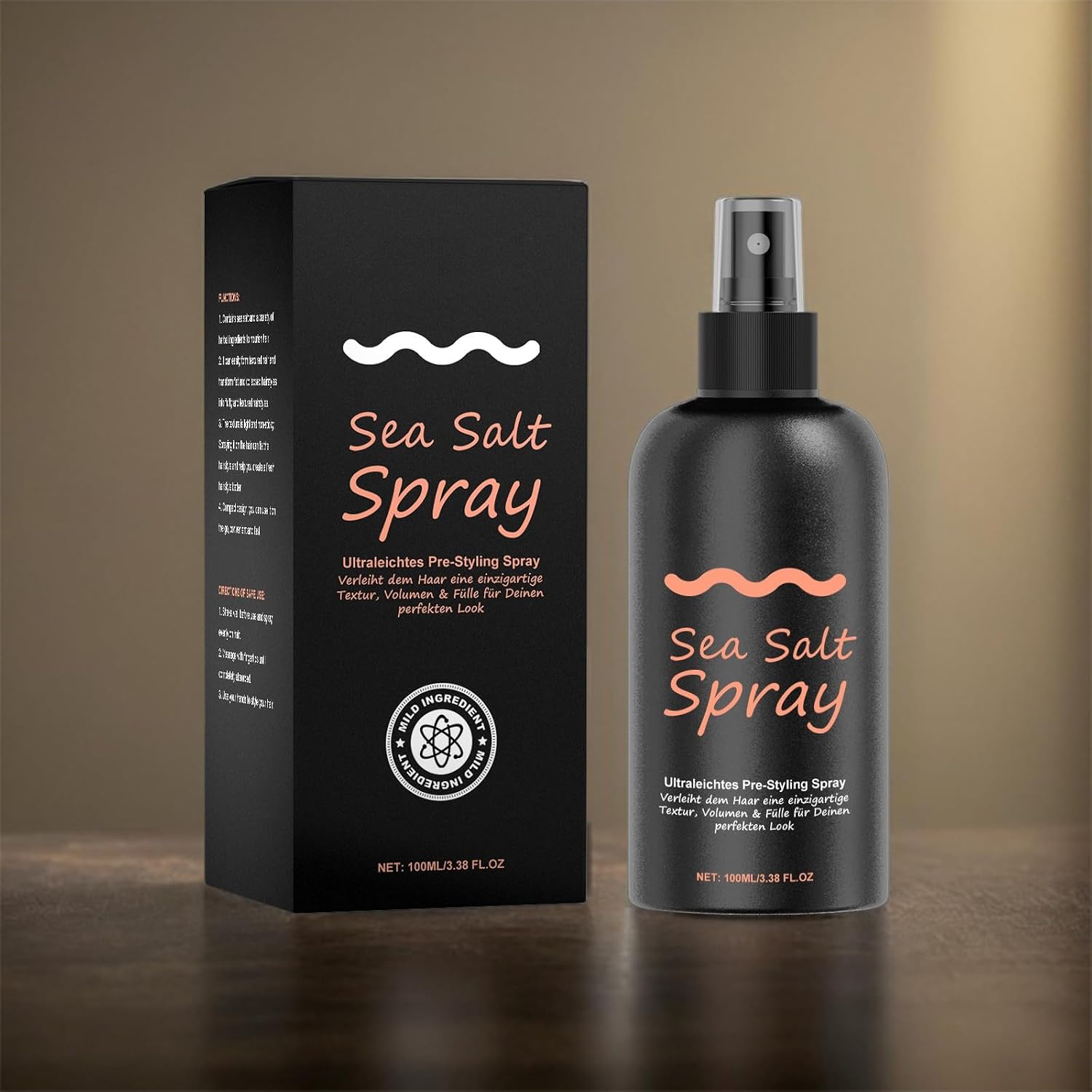 Sea Salt Spray for Textured Beach Waves & Volume - Hair Texturizing Spray with Kelp, Texturing & Volumizing Spray for Fine Hair for Men & Women 100ml3.38oz
