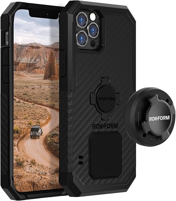 Rokform - iPhone 12, iPhone 12 Pro Rugged Case + Aluminum RokLock Phone Mount