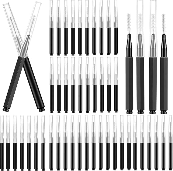100 Pcs Micro Eyebrow Brush with Cap Brow Lamination Brush Eyelash Brushes Eyebrow Spoolie Lash Lift Tools for Eyebrows and Eyelashes Extensions Brow Laminat
