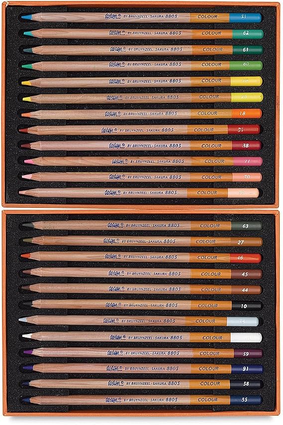 Bruynzeel Design Professional Colouring Pencils Set of 24 in Box | Artist Pencils for Drawing, Sketching & Colouring