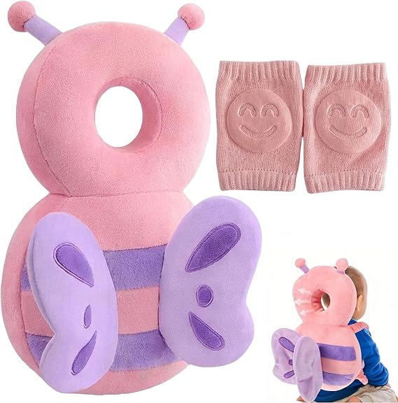 Baby Head Protector Backpack, Adjustable Head Protection for Baby, Soft Baby Backpack Head Protector with Knee Pads, Ideal for Learning to Walk and Indoor Play