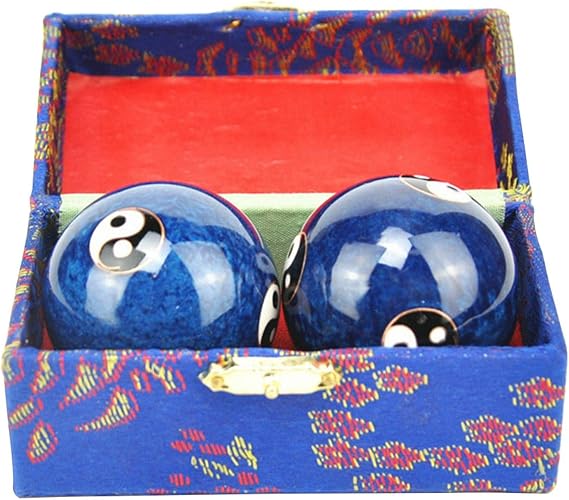 2 Pcs Baoding Balls Chinese Health Exercise Stress Balls, Meditation Massage Handball with Box Hand Exercise Ball for Men Women Stress Relieve and