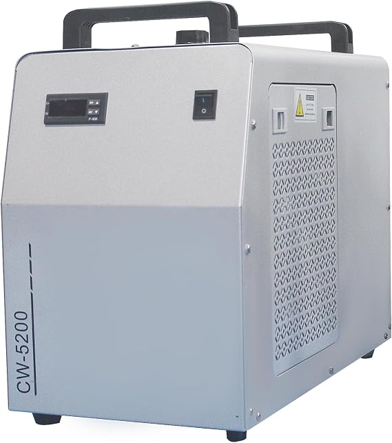 Takywep Industrial Water Chiller, CW-5200 Industrial Thermolysis Type Water Chiller, 9L Capacity 2.6gpm Water Cooling System for 40W-150W CO2 Laser Engraving & Cutting Machines, 5200 BTU/Hour