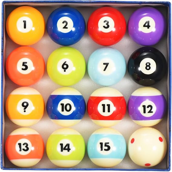 PATIKIL Billiard Balls Set 2-1/4" Regulation Size Full 16 Billiards Ball