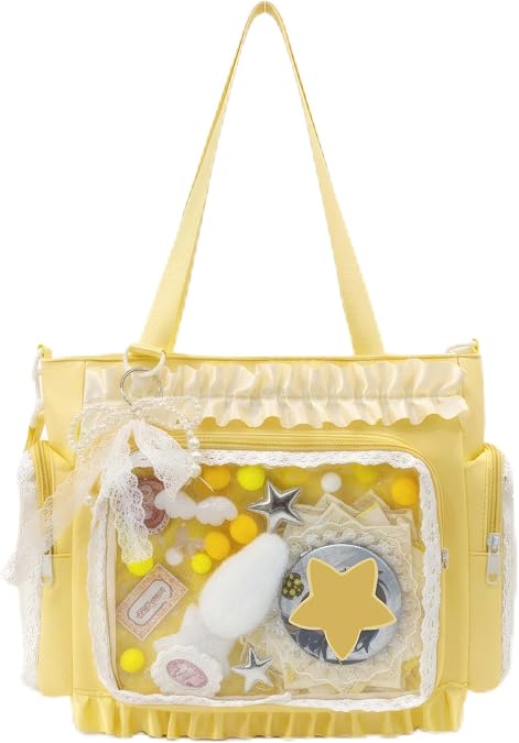 Cute Ita Bag Messenger Style with Insert, Large Crossbody Ita Shoulder Bag for Plushies & Pins Display