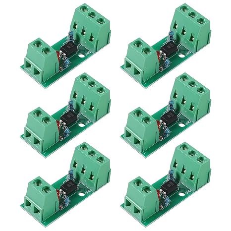 6pcs PC817 1 Channel Optocoupler Isolation Module 1CH Optocoupler PC817 3-5V 12V 24V Photoelectric Isolator PNP NPN Signal Converter Rail Holder PLC Drive Motor Board