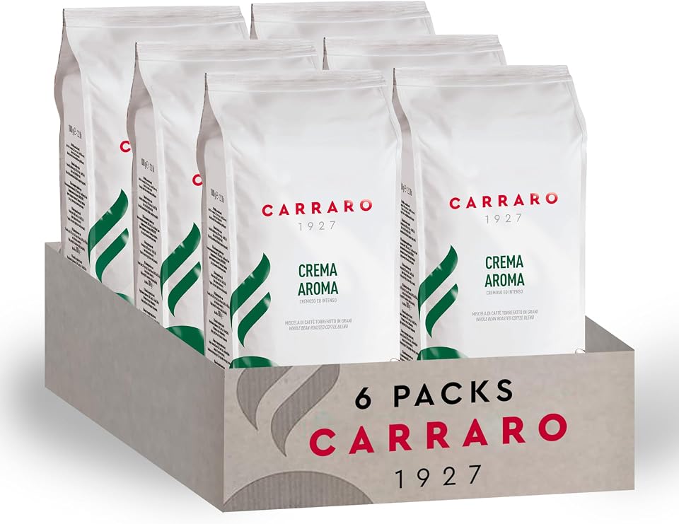 Carraro 1927 Crema Aroma Coffee Beans 6kg, Dark Roast