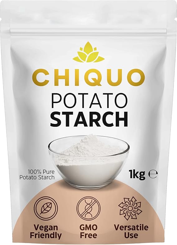 Chiquo Potato Starch - 1kg | Vegan Friendly & GMO Free | Premium Quality Thickening Agent for Sauces, Soups, and Baking | Resealable Pack for Freshness