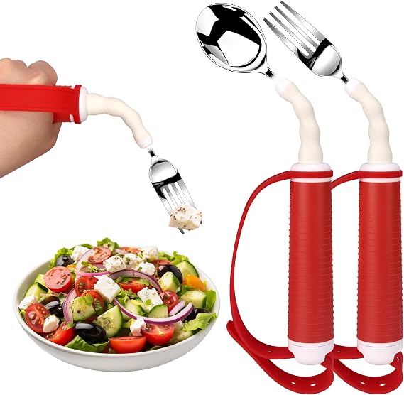Adaptive Utensils for Disability Gadgets Swivel Fork Spoon for Hand Tremors
