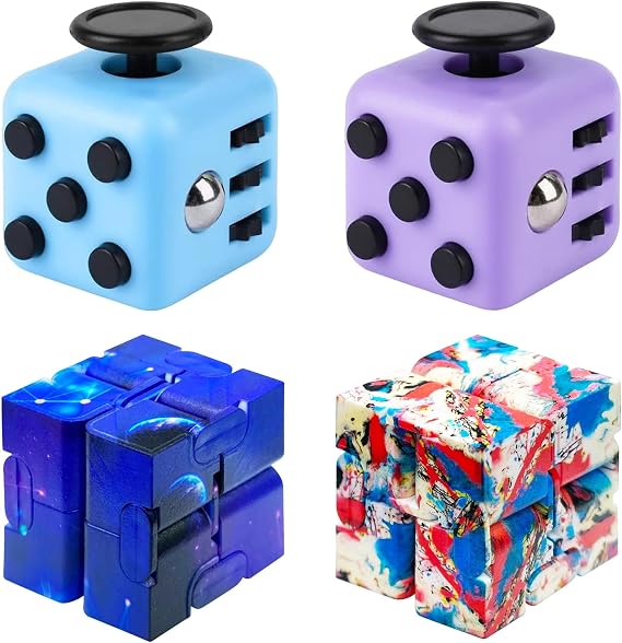 4PCS Fidget Cube,infinity Cube,fidget Cubes for Kids, with 6 Different Functions, Bring You Different Pleasures and Are Suitable for Classrooms, Offices and Homes.
