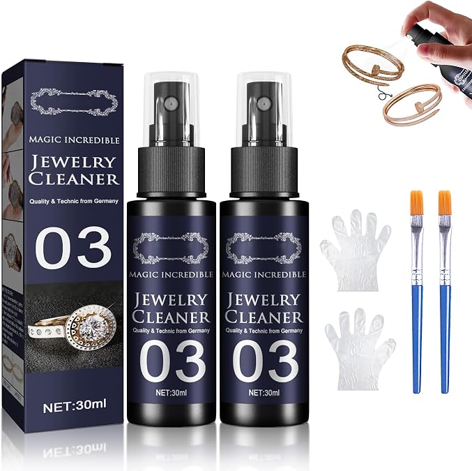 Jewelry Cleaner 03 for All Jewelry,Magic Incredible Jewelry Watch Rust Cleaner Spray,Anti Tarnish Jewelry Cleaner,Quick Jewelry Cleaning Spray,Jewelry Cleaner Solution,Jewelry Cleaner Liquid