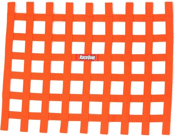 RaceQuip 721045RQP Window Net 1 in Webbing - 24 x 18 in Rectangle - Orange
