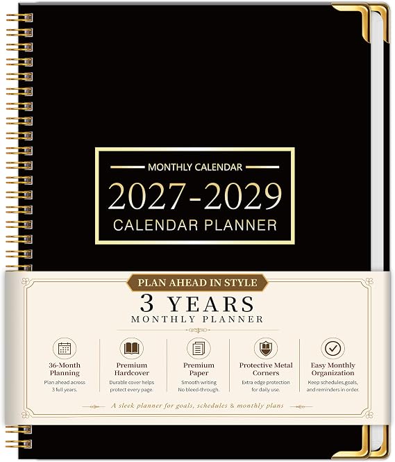 2027-2029 Monthly Planner 3 Years Organizer,Calendar Notebook 8.5" x 11"