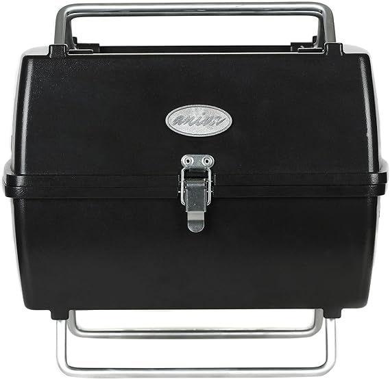 Aniva Siyah Aksesuarlı PRTK Mangal Taşınabilir Katlanabilir Portatif Çift Taraflı Alüminyum Döküm Kömürlü Outdoor Tasarım Ödüllü Grill Table Barbekü