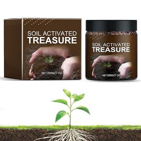 Soil Activator,Soil Pro Activator,Organic Soil Activators and Plant Fertilizers,Liquid Fertilizer for Indoor & Outdoor Plants Premium Soil Activated Treasure for Potting Mix and Seedling Compost(200g)