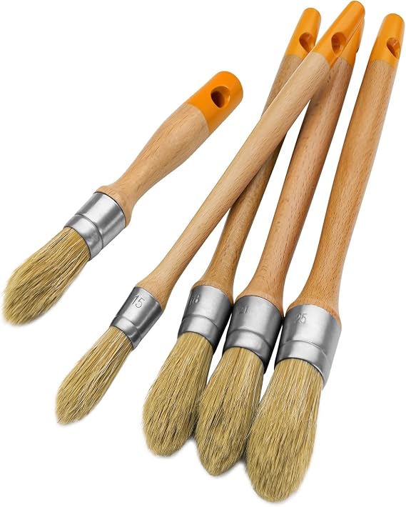 ROLLINGDOG Trim Paint Brushes 5PC Round Trim Brushes
