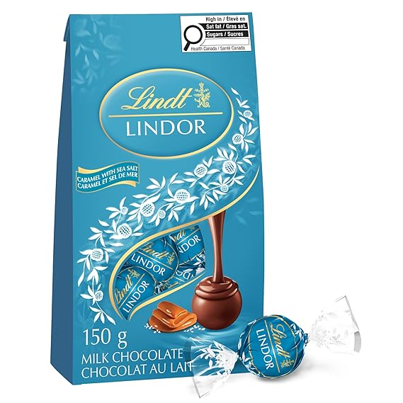 Lindt LINDOR Milk Caramel Sea Salt Chocolate Truffles, 150-Gram Bag
