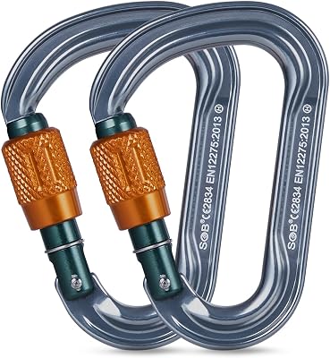 SOB Heavy Duty Steel Carabiner Clips -Auto Locking Climbing Carabiner, Industrial Strength Climbing Hooks for Keychains, Outdoor Gear, Backpacks, Hiking & Camping