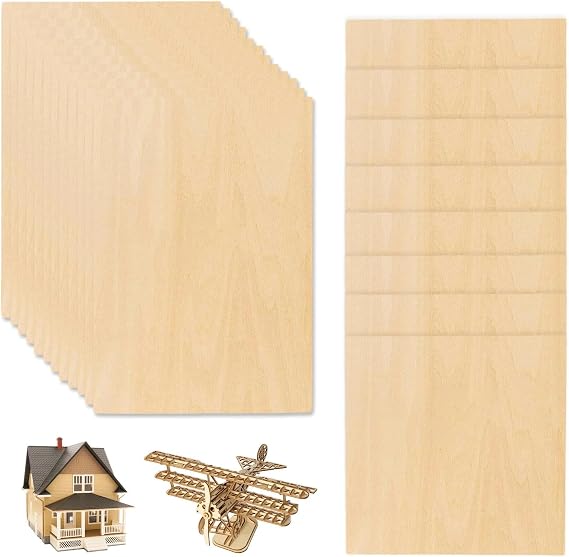 20PCS Balsa Wood Sheets, Plywood Sheets with Smooth Surfaces,