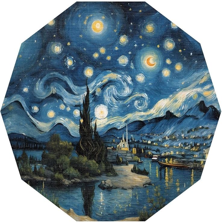 Gogh Şönil Oyuncu Odası Halısı Kaymaz Pamuk Tabanlı Yıkanabilir Asimetrik Gamer, Gaming Halısı 120x120