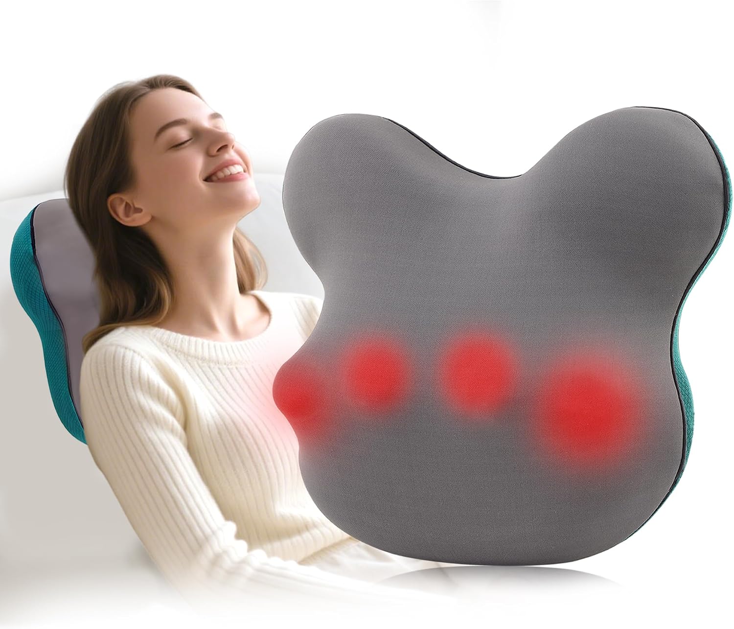 Back Massager with Heat-Shiatsu Neck Massager for Pain Relief Deep Tissue 3D Kneading Massage for Neck,Lower Back,Shoulder,Leg,Relax Gifts for Women Men Mom Dad,CordedGreen