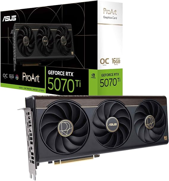ASUS PROART-RTX5070TI-O16G-NVIDIA-GEFORCE-RTX 5070 TI-16GB GDDR7-256bit-OC-1xHDMI-2xDP-USB-C-DLSS4 EKRAN KARTI