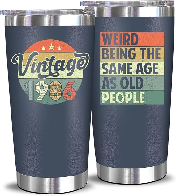 NewEleven 40th Birthday Gift For Men Women - 1986 40th Birthday Decorations For Him, Her - Turning 40-40 Year Old Gifts For Man, Woman, Mom, Dad, Wife, Husband - 20 Oz Tumbler