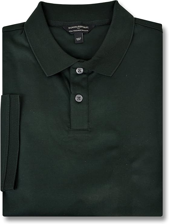 Banana Republic Mens 710638 Luxe Touch Cotton Performance Two Button Dress Polo Shirt