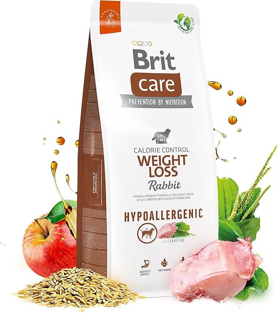 Brit Care Weight Loss for Adult Dogs with Weight Problems, Hypoallergenic, Dried Food with Rabbit Meat, 12 Kg