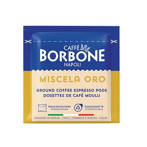 Caffe Borbone Espresso Pods, Miscela Oro Gold Blend, Dark Roast ESE Pods - 50 Count