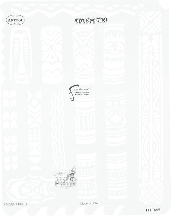 Artool Freehand Airbrush Templates, Totem Tiki Stencil