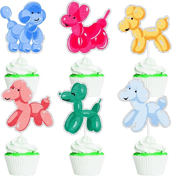 Dog Cupcake Topper 18pcs Set Cute Puppy Theme Happy Birthday Decorations, Boy and Girl Theme Birthday Party, Baby Shower, Dog Pet Theme Party Decorations. SugarGera
